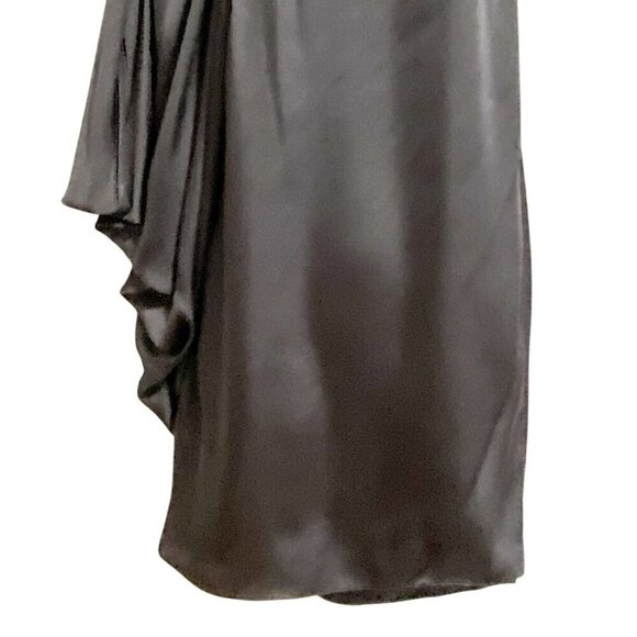 NWT Aidan Aidan Mattox Asymmetric Batwing Dress, Size 4, Gray - Picture 9 of 13